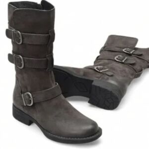 Born Women IVY Comfort Distressed Leather Moto Tall Riding Shoes Boots sz 7.5